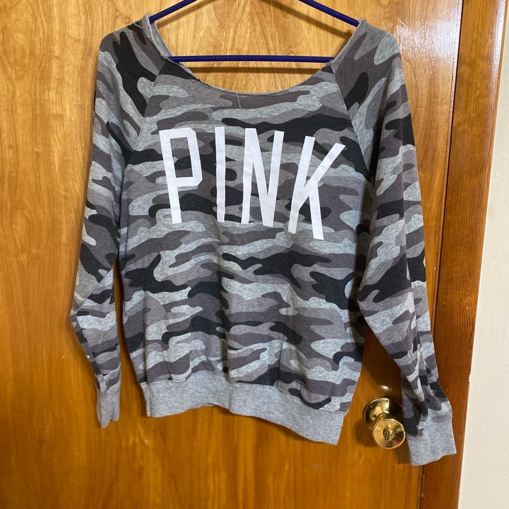 Victoria's Secret PINK Gray Camouflage Top